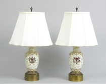 Appraisal: A Pair Of Vintage Lamps And Shades A pair of