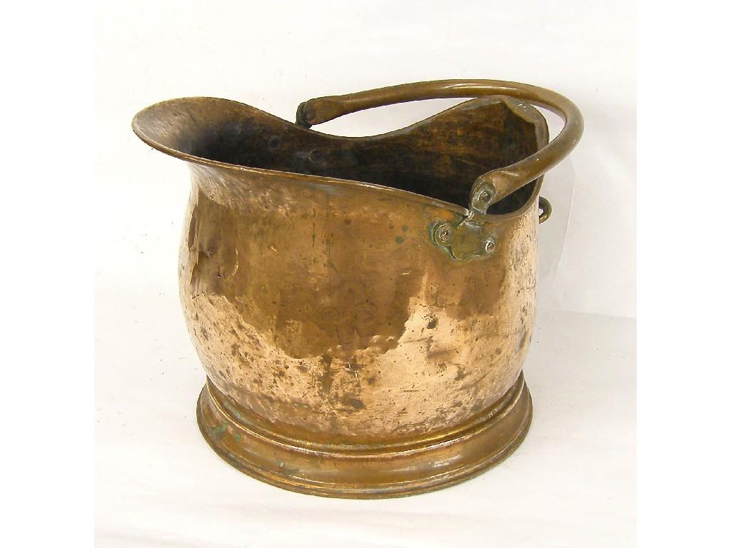 Appraisal: th century copper coal scuttle high