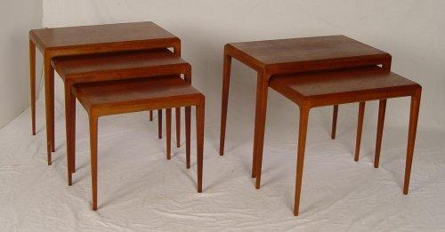 Appraisal: SILKEBORG DANISH MODERN NESTING TEAK TABLES Set of and set