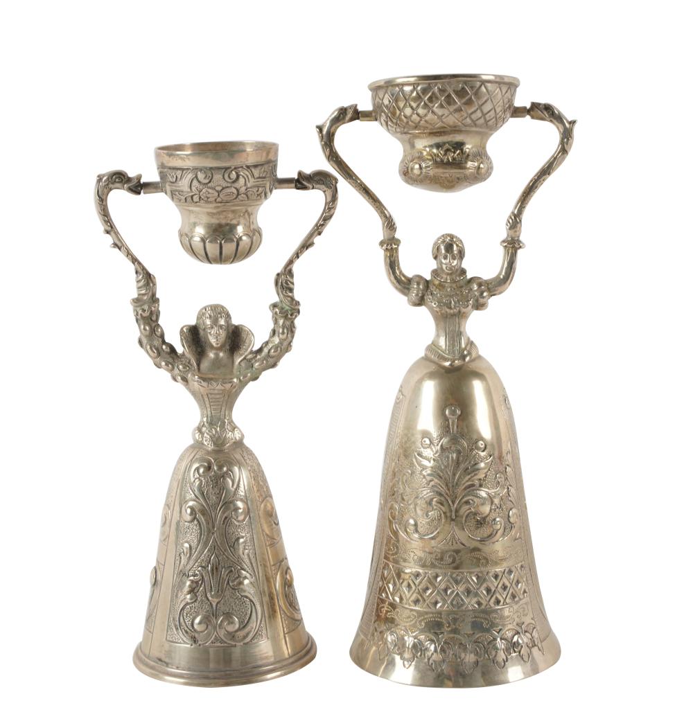 Appraisal: PAIR OF GERMAN SILVER WAGER CUPSeach marked approximately grams total