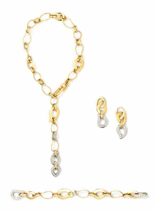 Appraisal: A Suite of Karat Gold and Diamond Convertible Jewelry Mattioli