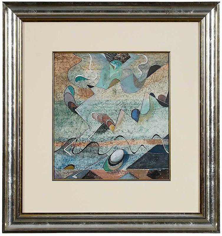 Appraisal: Will Henry Stevens North Carolina Louisiana - Blue Green Abstract