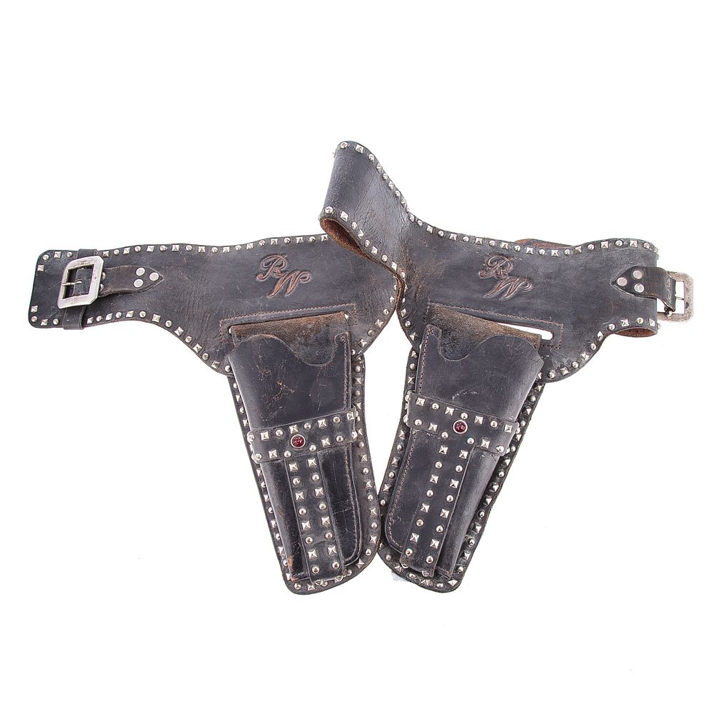 Appraisal: North Judd Western Style Double Holster Monogrammed R W Condition