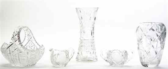 Appraisal: A Collection of Cut Glass Articles comprising two vases a