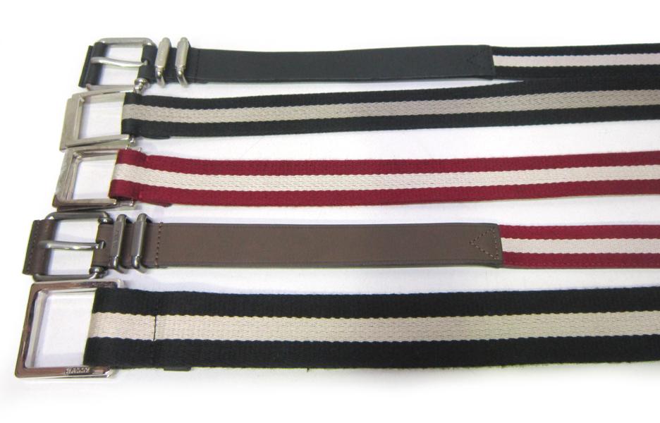 Appraisal: FIVE QUALITY MENS BELTS INCLUDING BALLY ESTIMATED SIZE M L