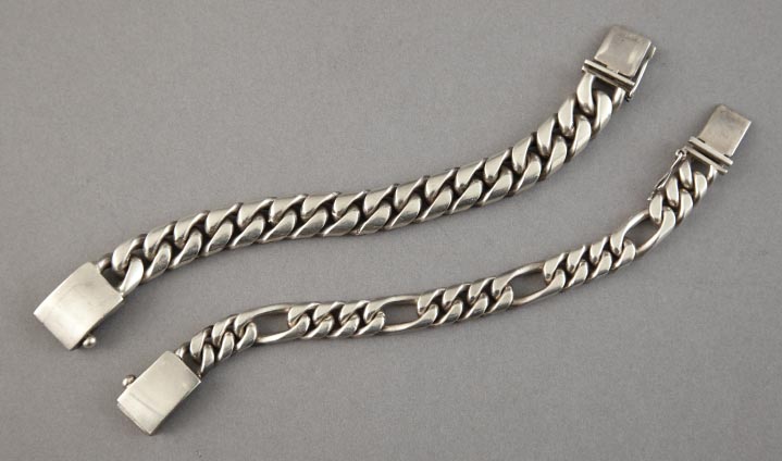 Appraisal: Group of Two Gentleman's Bracelets consisting of a heavy signed