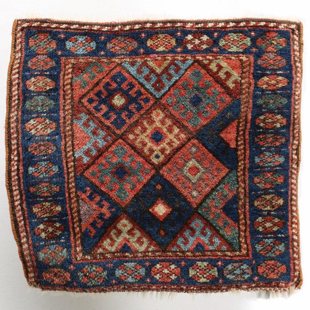 Appraisal: A LUSH ANTIQUE JAF KURD BAG FACE WITH EXCEPTIONAL COLOR