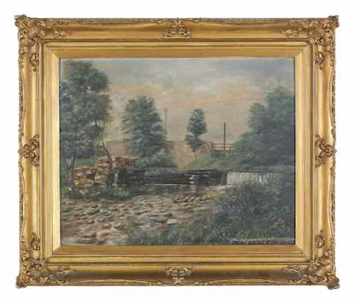 Appraisal: William H Ortlip American b oil on board landscape signed