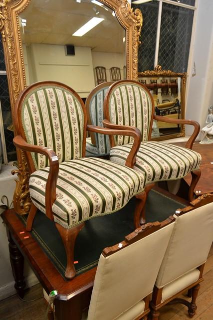 Appraisal: A PAIR OF EARLY TH CENT OPEN ARM CHAIRS