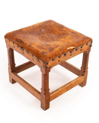 Appraisal: A Gordon Russell Sons oak stool square section with carved