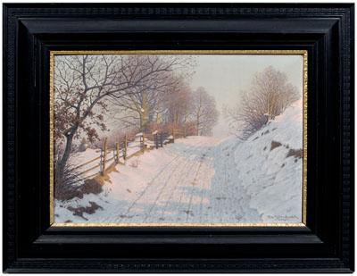 Appraisal: Fritz M uuml ller-Landeck painting German - winter landscape with