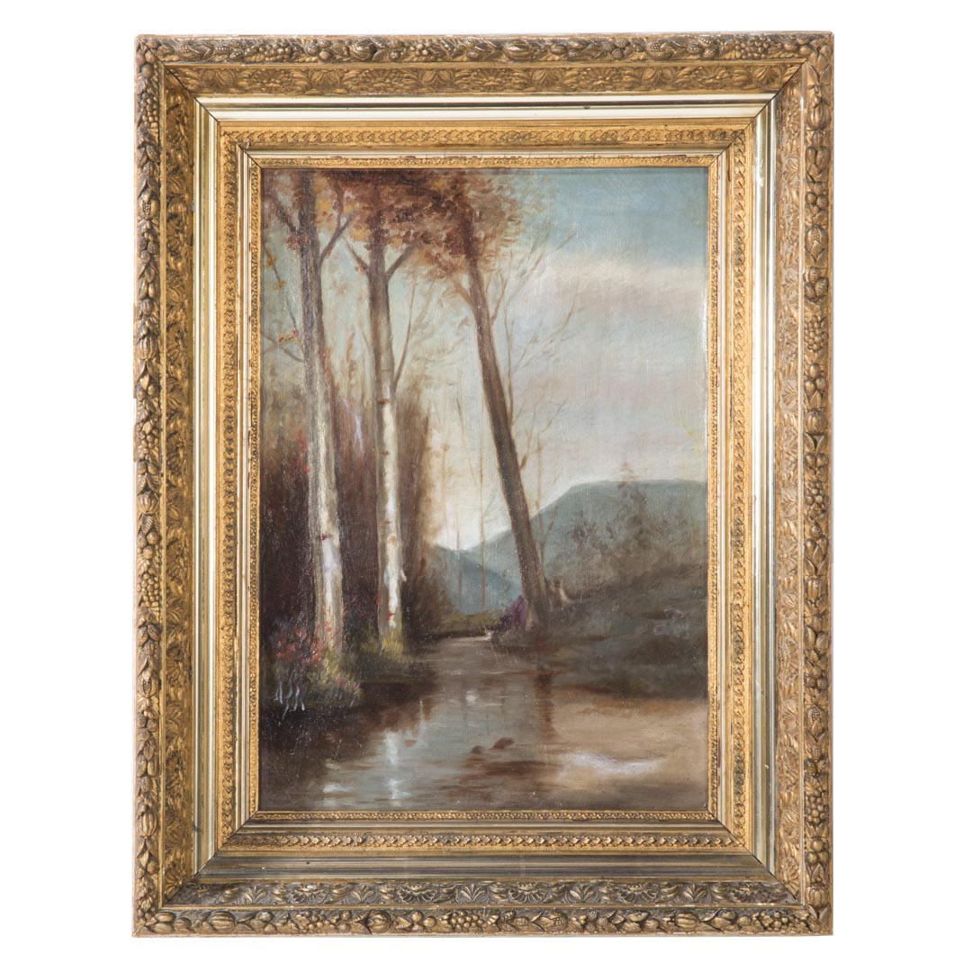 Appraisal: American School late th c Landscape oil Oil on canvas