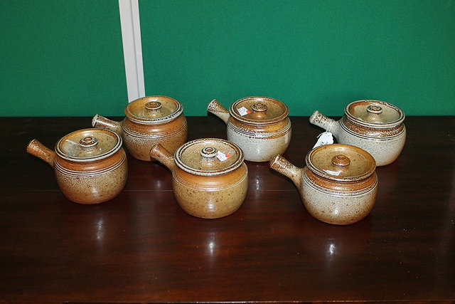 Appraisal: RAY FINCH British - A set of six salt glaze