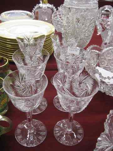 Appraisal: Cut Glass Wines starburst decor - '' excellent