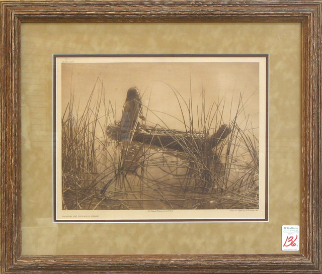 Appraisal: EDWARD S CURTIS PHOTOGRAVURE on Japanese vellum paper produced by