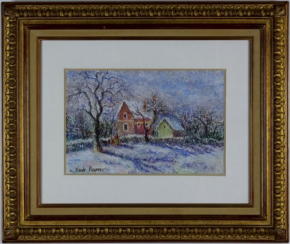 Appraisal: Claude Pissarro b Winter Landscape Painting Guaranteed Authentic Hughes Claude