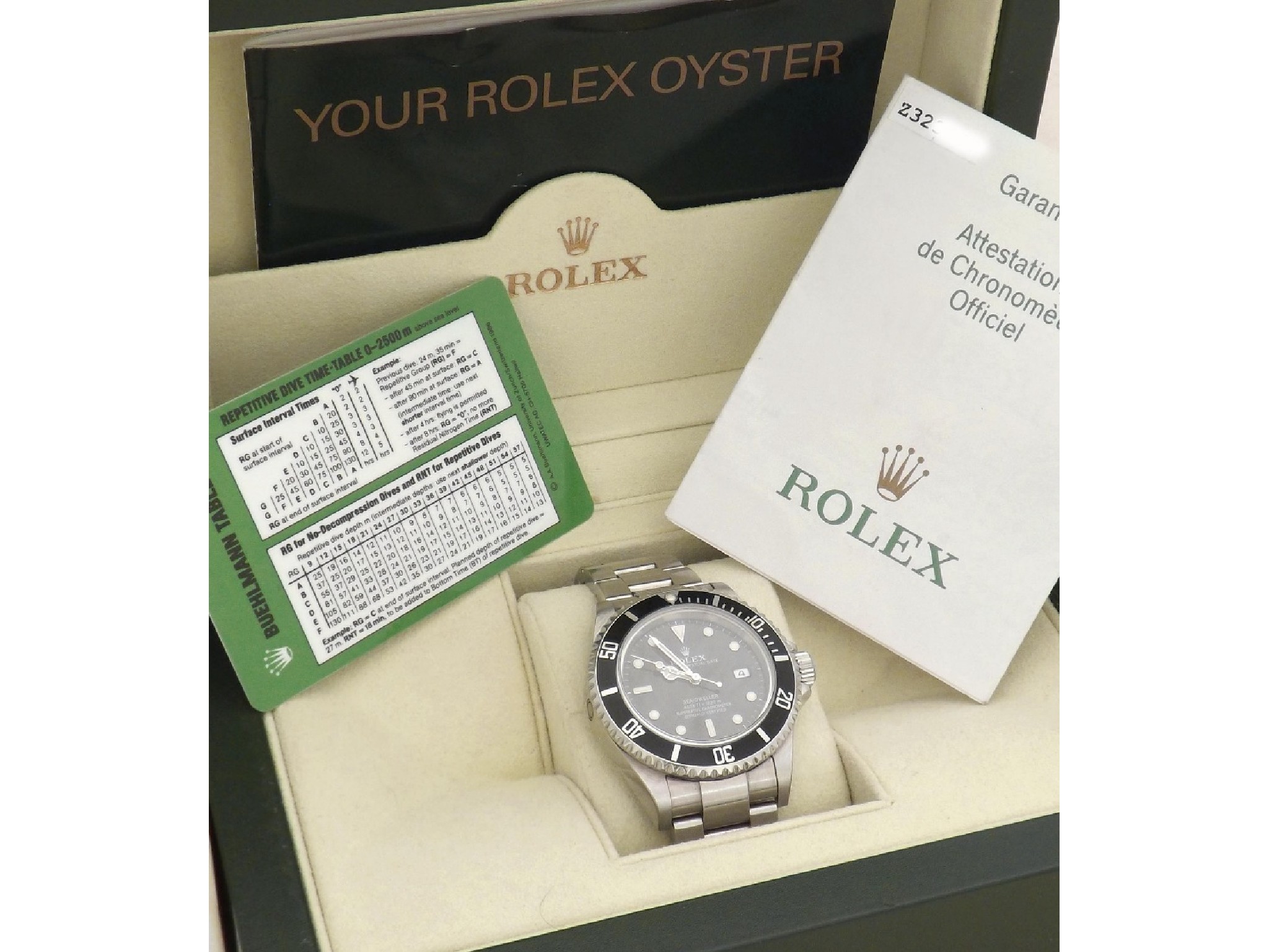 Appraisal: Rolex Oyster Perpetual Date Sea-Dweller stainless steel gentleman's bracelet watch