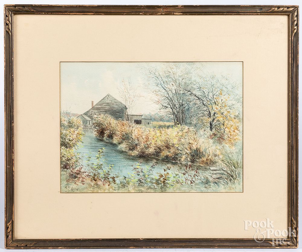 Appraisal: Ruth Biles watercolor landscape etc Ruth Biles watercolor landscape with