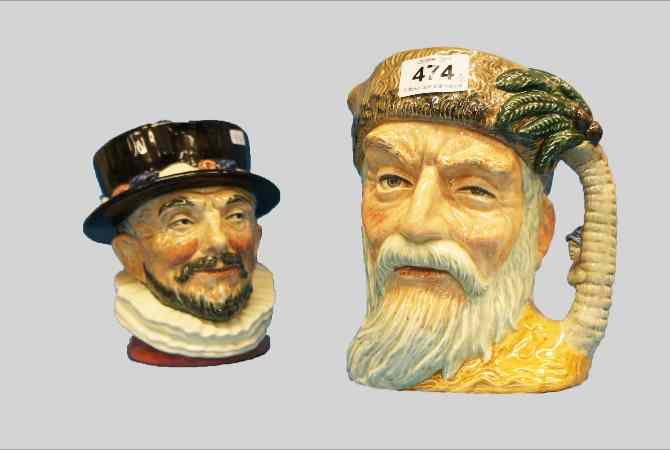 Appraisal: Royal Doulton Large Character Jugs Robinson Crusoe D and Beefeater