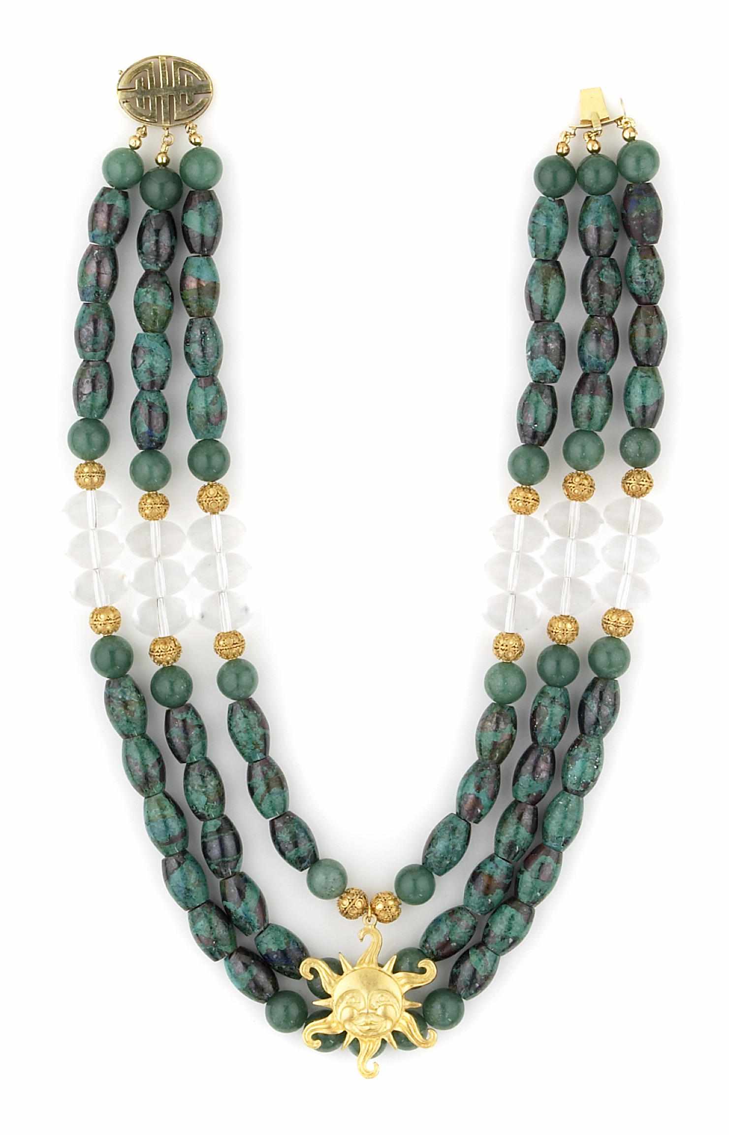 Appraisal: Tony Duquette American - sAn aventurine chrysocola crystal and vermeil