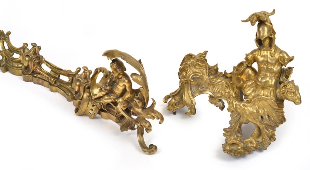 Appraisal: A FINE QUALITY TH CENTURY CAST GILT BRONZE FIGURAL FIRE