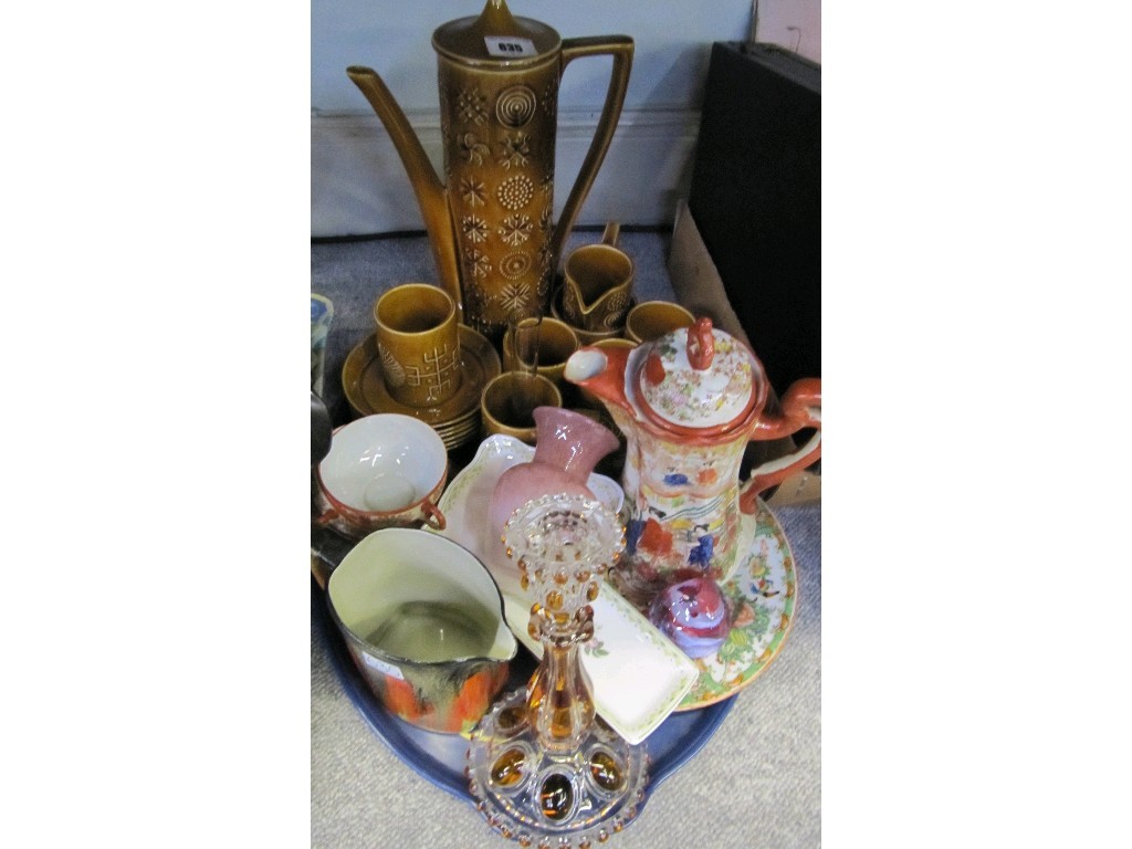 Appraisal: Tray lot of ceramics and glassware to include Portmierion etc