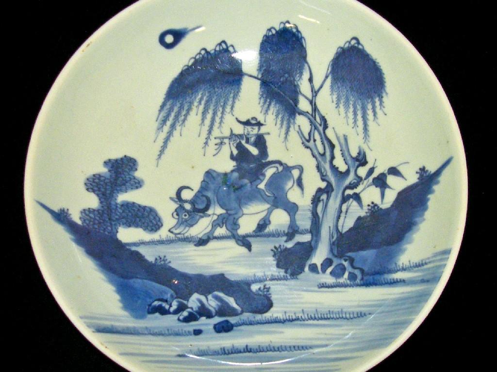 Appraisal: Chinese heavily potted Kang Hsi period dish decorated in underglaze