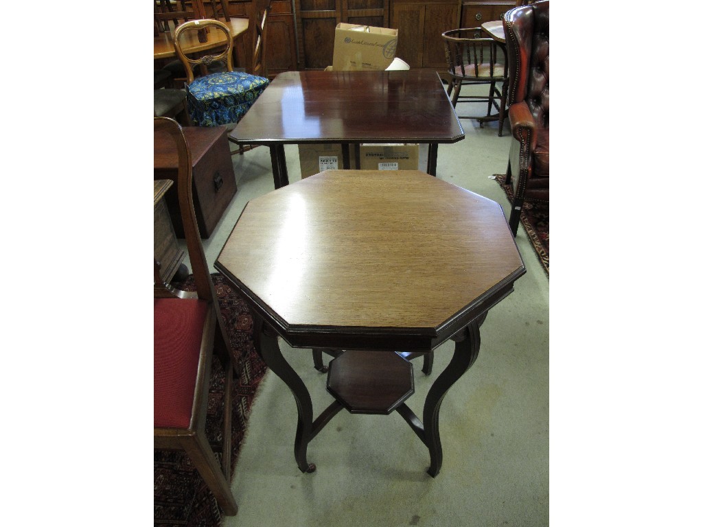 Appraisal: Edwardian mahogany Sutherland table and a mahogany octagonal two tier