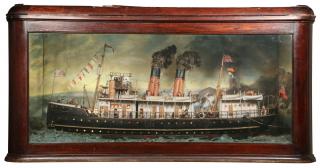 Appraisal: CASED SHIP DIORAMA American Folk Art Diorama of Dominion Atlantic