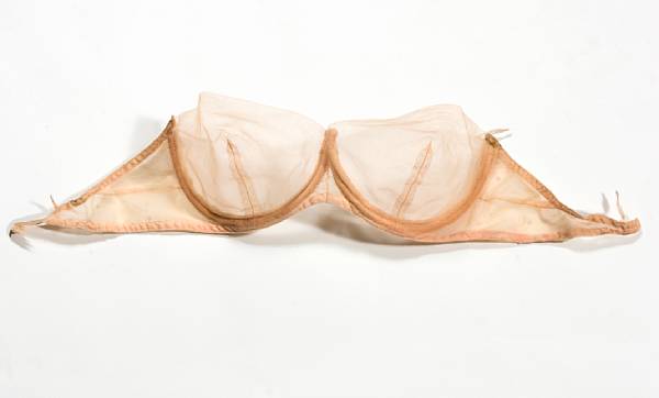 Appraisal: A Marilyn Monroe strapless brassiere circa s Made of tan-colored