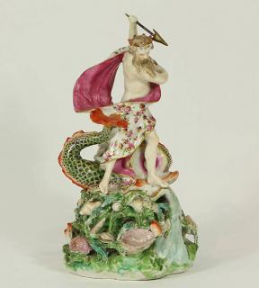 Appraisal: English porcelain figural sculpture depicting Neptune - the mythic god