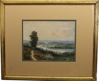 Appraisal: Signed th C Hudson River School Watercolor Signed th C