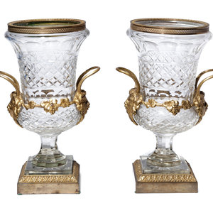 Appraisal: A Pair of George IV Gilt Bronze Mounted Cut Glass