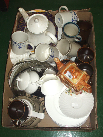 Appraisal: A Tray Of Various Pottery to include Wedgwood Plate Soup