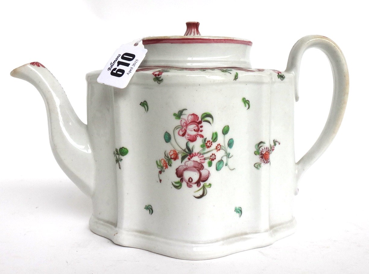 Appraisal: A Newhall porcelain teapot late th century of 'silver' shape