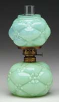 Appraisal: FLORETTE MINI LAMP S - Light green cased glass with