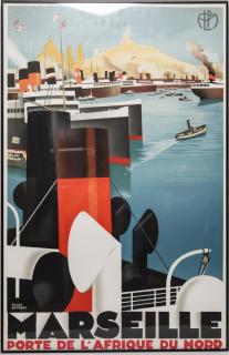 Appraisal: French Art Deco Travel Poster Later Print Art Deco Marseilles