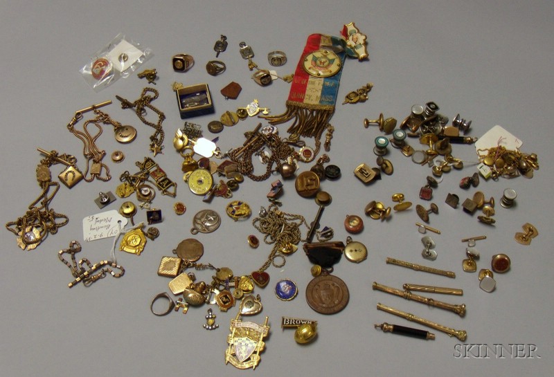 Appraisal: Group of Assorted Man's and Organizational Jewelry some gold including