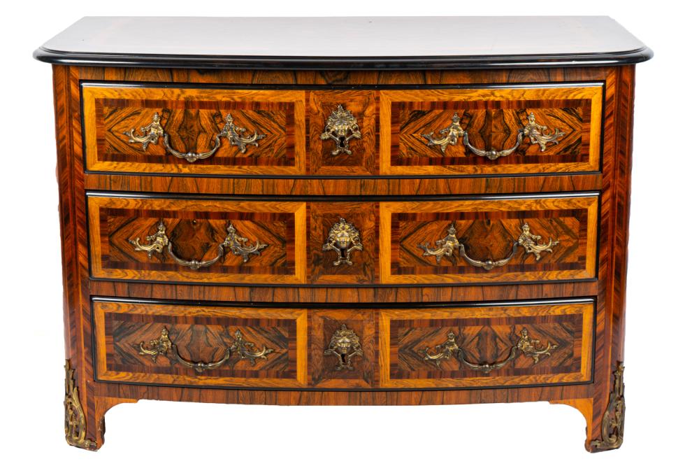 Appraisal: FRENCH GILT BRONZE-MOUNTED PARQUETRY COMMODEsecond half th century stamped BR