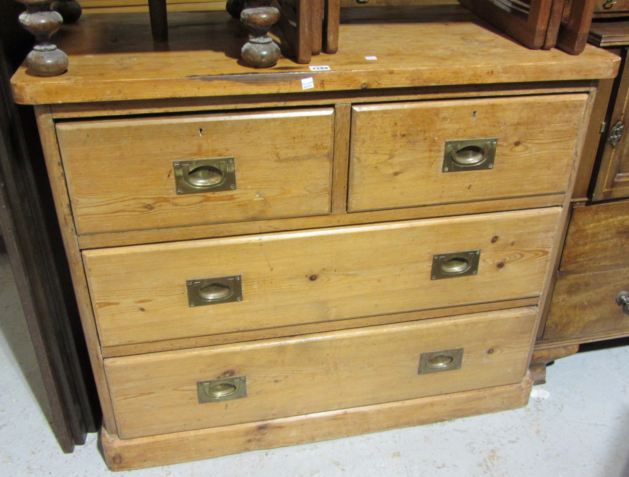 Appraisal: A th century pine chest of two short and two