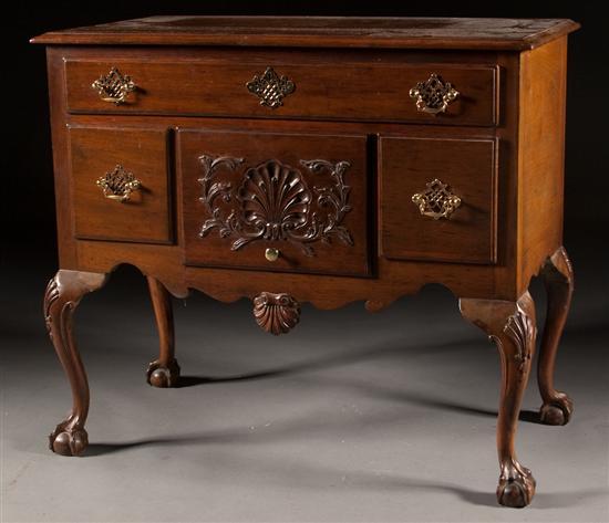 Appraisal: Chippendale carved walnut lowboy Pennsylvania in H in W in