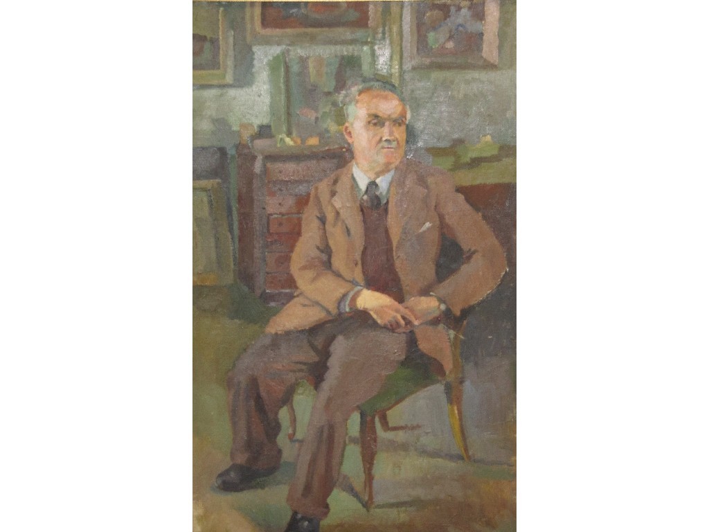 Appraisal: ROBERTA HODGES Oil on canvas 'Portrait of Stanislaw Seliga' signed