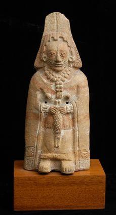 Appraisal: MAYAN JAINA-TYPE FIGURE Cloaked female figure wearing a large necklace