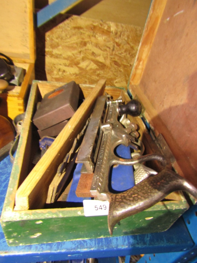 Appraisal: A Stanley No combination plane cased with cutters and attachments