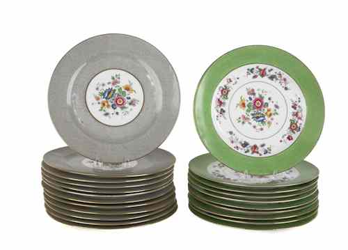 Appraisal: Set of ten French painted porcelain plates together with a