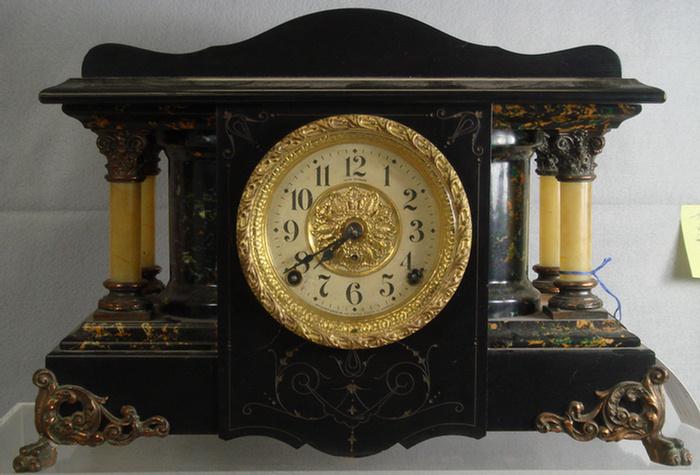 Appraisal: Seth Thomas Adamantine column mantle clock paper dial with embossed