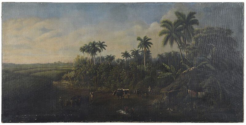 Appraisal: American School Painting th century Sugar Cane Plantation Yucatan Peninsula