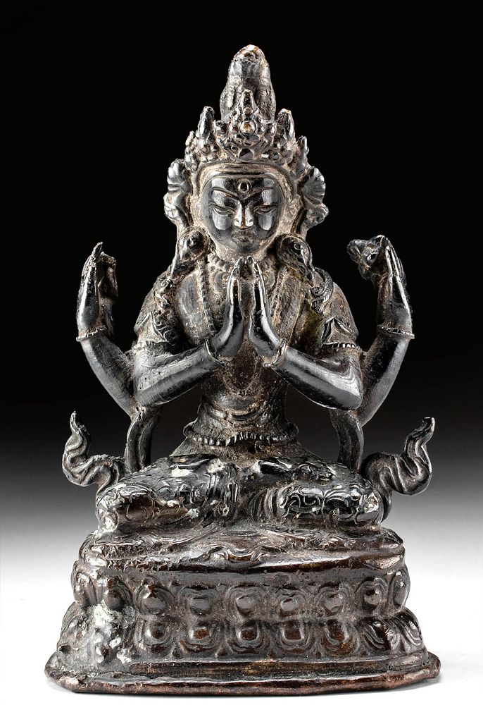 Appraisal: th C Sino Tibetan Brass Vishnu Statue East Asia Sino-Tibetan