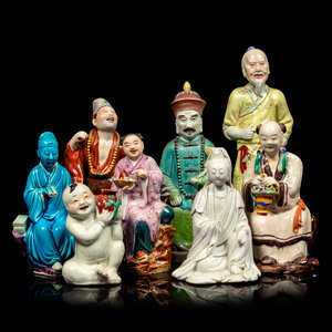 Appraisal: Eight Chinese Porcelain Figures LATE TH CENTURY- TH CENTURY comprising