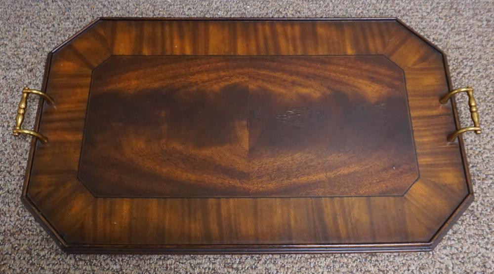 Appraisal: MAITLAND-SMITH INLAID MAHOGANY TEA TRAY W IN CM Maitland-Smith Inlaid